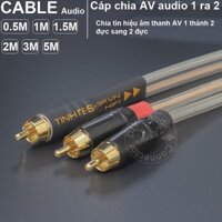 Cáp chia AV 1 ra 2 DIY 0.5M đến 5M chuyển âm từ SUB sang loa - RCA 1 to 2 audio splitter cable