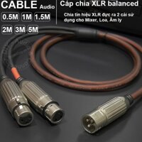 Cáp chia canon đực sang 2 cái DIY 0.5 đến 5 mét - 1 male to 2 female XLR balanced audio splitter cable