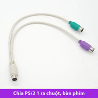 Cáp chia cổng PS2 1 ra 2 chuột, bàn phím máy tính