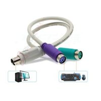 Cáp chia cổng PS2 từ 1 ra 2 kết nối chuột, bàn phím máy tính