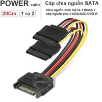 Cáp chia nguồn SATA 1 ra 2 cho HDD SSD DVD-R - SATA power cable 1 to 2 20Cm