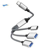 Cáp chia USB Bộ chia nguồn dữ liệu Bộ chuyển đổi chia nguồn USB C Bộ chuyển đổi điện thoại cáp OTG, cho điện thoại Máy tính bảng máy tính xách tay, Dễ sử dụng Tay nghề tinh xảo