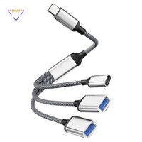 Cáp chia USB Bộ chia nguồn dữ liệu Bộ chuyển đổi chia nguồn USB C Bộ chuyển đổi điện thoại cáp OTG, cho điện thoại Máy tính bảng máy tính xách tay, Dễ sử dụng Tay nghề tinh xảo