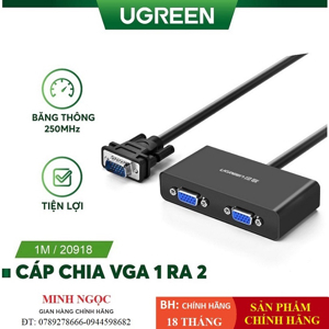 Cáp chia VGA 1 ra 2 Ugreen 20918  hỗ trợ Full HD