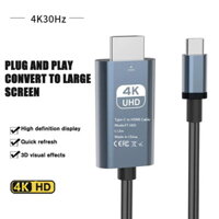 Cáp Chiếu HDMI 4K@30Hz Cáp USB Loại C Sang HDMI 2M Cho Macbook Pro Air Lenovo Thinkpad Switch