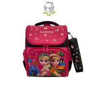 Cặp chống gù cho bé, Balo chống gù lưng cho học sinh lớp 1, 2, 3 - C145 màu hồng họa tiết công chúa Elsa &amp; Anna