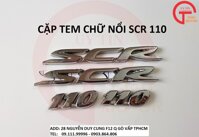 CẶP CHỮ NỔI SCR 110 BẰNG NHỰA CỨNG DÁN XE HONDA SCR