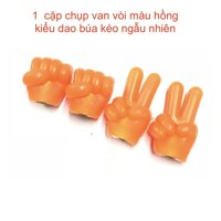 Cặp chụp van vòi dao búa kéo dạ quang gắn xe máy  006001009 (Cam)