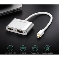 Cáp Chuyển 20421 UGREEN  Mini Displayport Sang HDMI + VGA  - Thunderbolt To HDMI Và VGA - Hàng Chính Hãng