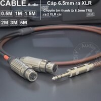 Cáp chuyển 6.5 ra 2 đầu canon cái DIY 0.5 đến 10 mét - TRS 6.35mm to 2 XLR female cable