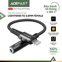 Cáp chuyển âm thanh Acefast Light.ning to 3.5mm MFI 0.18m - C1-05 Hàng chính hãng Acefast - Đen