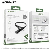 Cáp chuyển âm thanh ACEFAST Lightning to 3.5mm MFI (0.18m) - C1-05