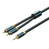 Cáp chuyển âm thanh Vention Cotton Braided 3.5mm Male to 2RCA Male Audio Cable - BCS (AUX 3.5mm sang Jack bông sen )