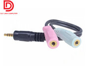 Cáp chuyển Audio 3.5mm ra một cổng Loa, một cổng Mic chính hãng DTECH DT-6237