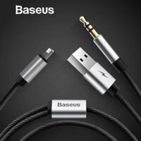 Cáp chuyển cổng Lightning sang Audio AUX 3.5mm + USB Baseus L34 cho iPhone/ iPad (Lightning 8 Pin to 3.5mm USB Audio Cord)