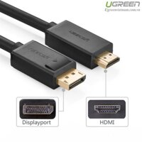 Cáp Chuyển Displayport Sang HDMI 1.5m Ugreen 10239 - Displayport To HDMI - Hàng CHính Hãng