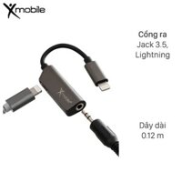 Cáp chuyển đổi 2 cổng lightning sang 3.5mm Xmobile TS-E123 Xám