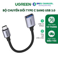 Cáp chuyển đổi cho xe Vinfast VF3 USB A (3.0) sang TYPE C UGREEN US378 | Hỗ trợ OTG | 70889 - SMEV