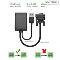 Cáp Chuyển Đổi Cổng VGA Sang Cổng HDMI Kèm Audio Ugreen 40213