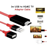 Cáp ChuyểN ĐổI Đa Năng 1m HDMI Sang TV 1080P 3 Trong 1 Micro USB/Type-C/Điện Thoại