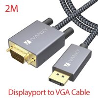 Cáp chuyển đổi Dislayport sang VGA FullHD, dài 2m nối Card đồ hoạ VGA máy tính PC, Laptop ra máy chiếu Tivi màn hình LCD