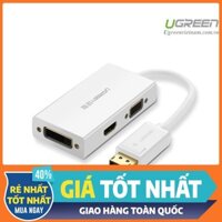 Cáp chuyển đổi Displayport to VGA + HDMI + DVI hỗ trợ 4k 2k Ugreen 20419 (Màu Trắng)