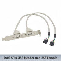 Cáp chuyển đổi Dual USB 5 Pin mainboard ra 2 USB 2.0 gắn sau panel case máy tính