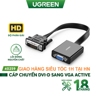 Cáp chuyển đổi DVI to VGA Ugreen 40259