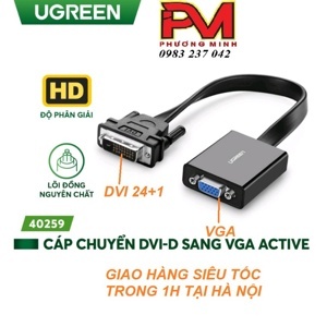 Cáp chuyển đổi DVI to VGA Ugreen 40259