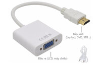 Cáp Chuyển Đổi Hdmi Ra Vga Có Jack Audio + Tặng Kèm Jack Nối 3.5Mm