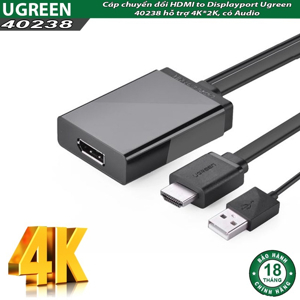 Cáp chuyển đổi HDMI sang Displayport Ugreen 40238