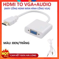 Cáp chuyển đổi HDMI sang VGA kèm dây audio 3.5-Bộ đầu chuyển cổng HDMI ra VGA giắc HDMI to VGA,dây máy chiếu - HDMI to VGAaudio