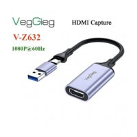 Cáp chuyển đổi HDMI sang USB/TypeC - VegGieg V-Z632 - Card Capture HDMI USB