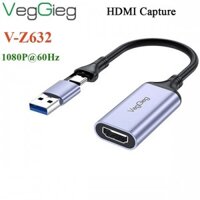 Cáp chuyển đổi HDMI sang USB/TypeC - VegGieg V-Z632 - Card Capture HDMI USB