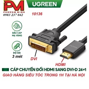 Cáp chuyển đổi HDMI to DVI Ugreen 10136 3M