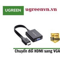 Cáp chuyển đổi HDMI to VGA dẹt có Audio Ugreen 40248 Chính hãng