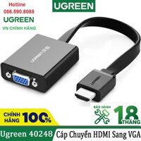 Cáp chuyển đổi HDMI to VGA dẹt có Audio Ugreen 40248- Hàng Chính hãng