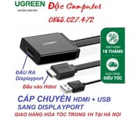 Cáp chuyển đổi HDMI To Displayport Cao cấp Ugreen 40238 2K*4K - Hàng chính hãng bảo hành 18 tháng