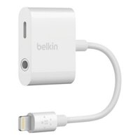 Cáp chuyển đổi Lightning sang 3.5mm Audio RockStar Belkin thêm cổng sạc Lightning - Hàng chính hãng
