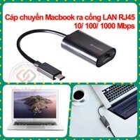 Cáp chuyển đổi Macbook ra LAN cắm chạy ngay, tốc độ 1Gbps. USB-C Thunderbolt 3 to LAN 10/ 100/ 1000 Mbps