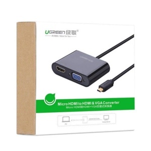 Cáp chuyển đổi Micro HDMI ra HDMI, VGA Ugreen 30355
