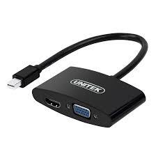 Cáp chuyển đổi Mini DisplayPort to VGA + HDMI UNITEK Y6328Bk