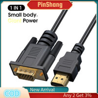 Cáp chuyển đổi PinShang Hdmi tương thích với Vga (nam sang nam) có Chip Od5.0 cho màn hình máy tính Máy chiếu Bảng điều khiển trò chơi Tv