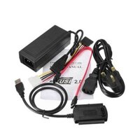 Cáp chuyển đổi SATA / PATA / IDE sang USB 2.0 cho ổ cứng HDD 2.5 3.5 với bộ chuyển đổi nguồn AC bên ngoài