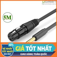 Cáp chuyển đổi từ 6.5mm sang AV Cannon (XLR) âm dài 5m cho microphone, stereo, mixer, chính hãng Ugreen 20721