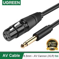 Cáp chuyển đổi từ 6.5mm sang AV Cannon XLR âm cho microphone, stereo, mixer, amplifier UGREEN AV131 - Hàng chính hãng - 1m - 20717