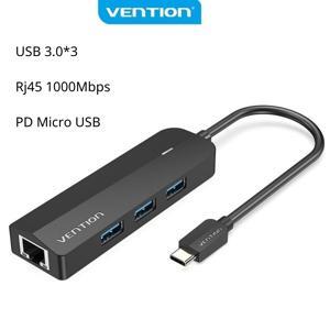 Cáp chuyển đổi Type-C sang Lan  3 cổng USB 3.0 Vention CHFHA