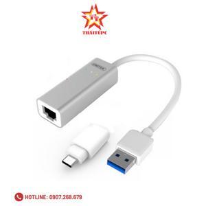 Cáp chuyển đổi USB 3.0 ra cổng Lan + Type C Unitek Y-3464A
