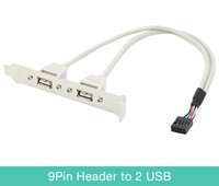 Cáp chuyển đổi USB 9 Pin mainboard ra 2 USB 2.0 gắn sau panel case máy tính