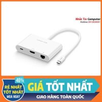 Cáp chuyển đổi USB-C to HDMI + Hub USB 2.0 & 3.0 hỗ trợ Lan 10/100Mbps chính hãng Ugreen 30440